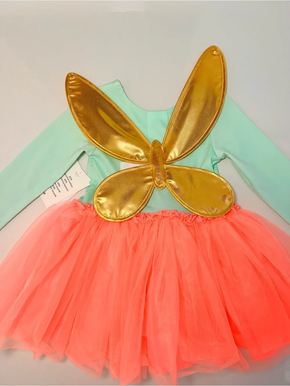 H&M Mint Unicorn Tutu Dress with Gold Ears & Neon Tulle